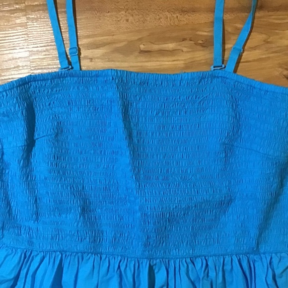 ππ ON SALE NWOT Blue Convertible Spaghetti Strap Smocked Dress - Picture 4 of 13